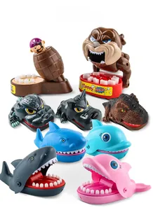 Detailed collection of plastic novelty gag toys including sharks, bulldogs and pirate buckets