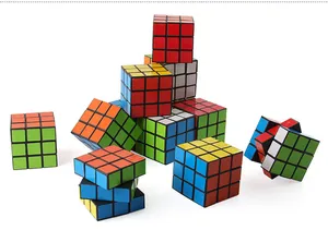 Detailed view of 3x3 smooth competition magic cubes with vibrant six-color stickers