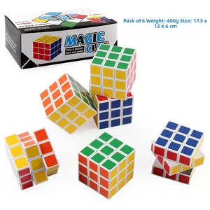 Set of six 57mm 3x3x3 speed cubes with packaging box, weight 400g for puzzle enthusiasts