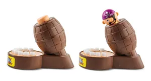 Detailed comparison of the pirate barrel toy showing initial and popping-up states