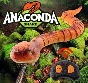 Detail of infrared remote control anaconda toy with segmented body and sleek controller