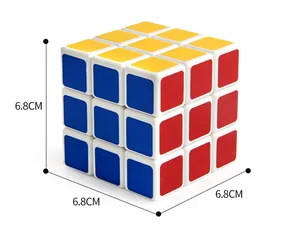 Detaillierter 6,8 cm 3x3x3 Zauberwürfel mit Maßen und weißem Rahmen-Design