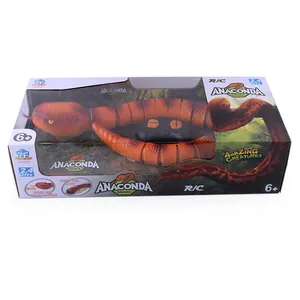 Remote controlled 2.4 GHz realistic orange anaconda snake toy with moving tongue function