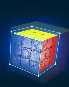 Macro 3D perspective showing the stable internal core structure of the 3x3 magic cube