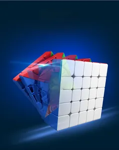 Dynamic rotating view of the 5x5 speed cube showing multi-layer magnetic core structure