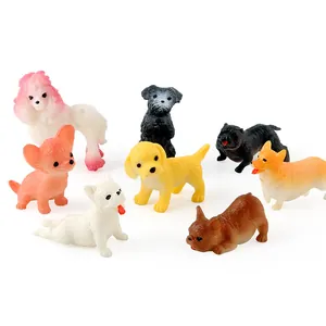 Set di 8 statuette realistiche di cuccioli con Corgi e Bulldog per decorazione casa