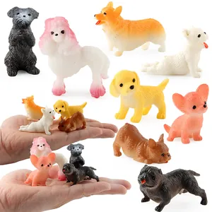 Set di figurine di cani in miniatura realistiche per gioco educativo e decorazione