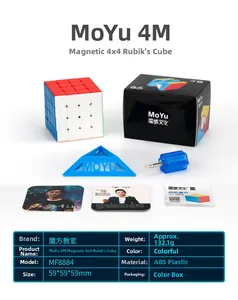 MoYu Meilong 4M magnetic 4x4 speed cube set with stand and tuning screwdriver tools