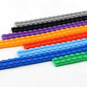 Flexible silicone building block strips in 8 colors for creative DIY toy construction