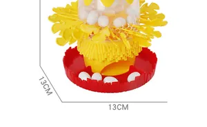 Detailed dimension view showing the 13cm height of this educational hen egg drop toy