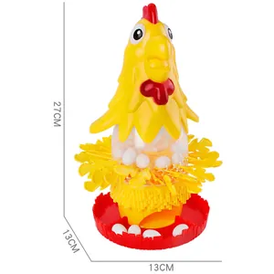 Laying Hen board game educational toy for children with feathers and eggs, 27cm height