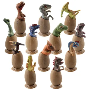 Hatching Dinosaur Egg Models Simulation Jurassic Dinosaur Toys With Base For Kids Educational Learning Gift