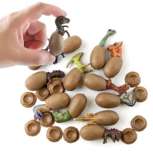 Educational dinosaur egg hatching toy set with miniature figures and realistic base