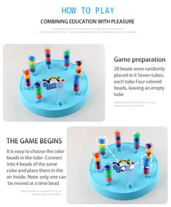 Detailed step-by-step game rules guide for the logic bead puzzle with 28 colorful pieces