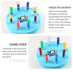 Logic beads game board showing color sorting gameplay and instruction details