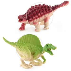 Set de juguetes de dinosaurios realistas con modelos detallados de Anquilosaurio y Espinosaurio