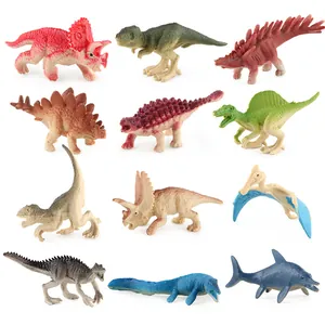Set de 12 figuras realistas de dinosaurios jurásicos con texturas de piel muy detalladas