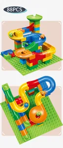 Detailed view of 88pcs colorful marble run building blocks set for children toy