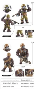Mini gorilla soldier model toys with removable weapons and detailed military gear
