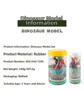 Detaillierte Angaben zum Dinosaurier-Spielzeugset in Dosen mit Gewichten und Gummimaterial