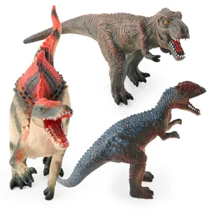 Realistic 3-piece dinosaur toy set including T-Rex and Spinosaurus figurines