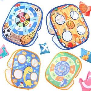 Kids Tossing Game Board Foldable Bean Bag Toss With Sandbags Sticky Balls Darts Dinosaur Athlete Themes Indoor Outdoor Sport Toy