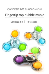 Set van drie camouflage fidget spinners met pop-it bubbels en Amerikaanse grafische prints
