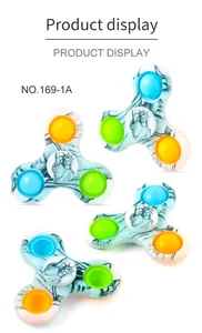Detail van camouflage fidget spinner met Vrijheidsbeeld en pop-it bubbels