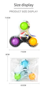 Fidget spinner met adelaarspatroon en Vrijheidsbeeld inclusief de afmetingen