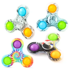 Fidget Spinner Pop It Stressverlichtend Speelgoed UV Gedrukt Vrijheidsbeeld Adelaar Dollar Tie Dye Patroon Kinderen Volwassenen Speelgoed