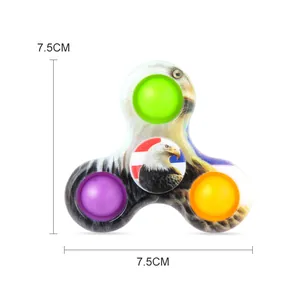 Fidget spinner pop it speelgoed met adelaar patroon en gekleurde siliconen bubbels voor kids