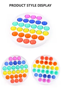 Detailansicht der Vorder- und Rückseite eines bunten Silikon-Fidget-Spielzeugs