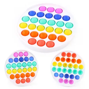 Regenbogen Pop It Spielzeug mit weißem Rahmen und bunten Silikonblasen für Stressabbau