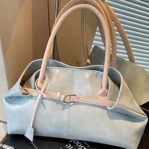 Damen Koreanischer Stil Große Kapazität PU Leder Unterarmtasche Mode Minimalistische Schulter Tote Bag Für Pendeln