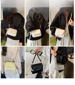 Collage of chic crossbody phone bags showing cream, black, and silver textures with bow charms