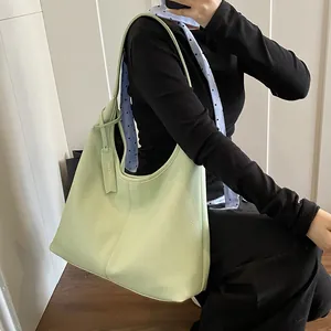 Femme Sac Fourre-tout Grande Capacité Motif Litchi Cuir PU Hobo Sac à Épaule Décontracté Navette Sac à Main Mode Style Urbain Minimaliste