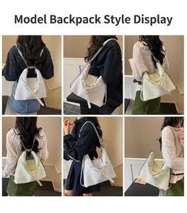 Detailweergave van beige olie-was lederen tote tas met diverse draagstijlen voor