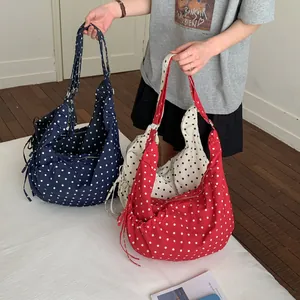 Polka Dot Shoulder Bag For Women Nylon Large Capacity Underarm Bag Casual Crossbody Bag Fashion Dumpling Bag Daily Bag