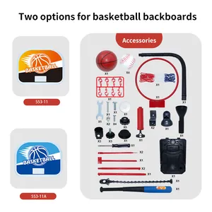 Panier de basket 4-en-1 réglable et kit de baseball pour enfants avec tous les accessoires