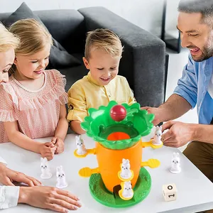 Kids carrot balancing tower game with bunny figures for interactive family tabletop play