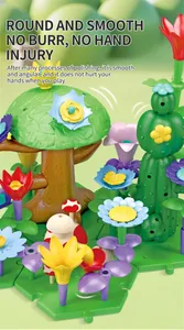 Detailed close-up showing the smooth, rounded edges of DIY garden building flower toy blocks