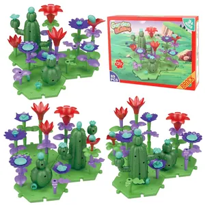 DIY 89-piece garden building blocks flower set for girls creative educational toys