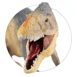 Primer plano de la cabeza del dinosaurio Yutyrannus con mandíbulas y texturas