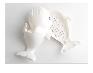 Detailed internal view of white whale plastic building block toy component
