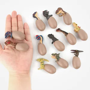 Miniature Jurassic dinosaur egg hatching figures set with colorful realistic details