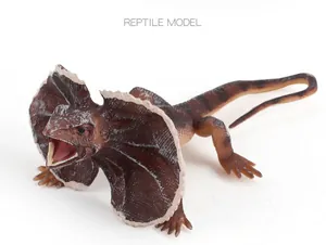 Detailed realistic frilled-neck lizard reptile model with vivid skin texture