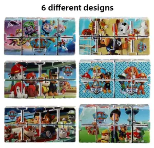 Detailed view of infinity cube with 6 different Paw Patrol character patterns