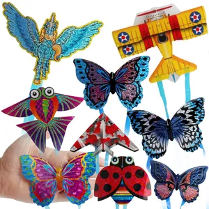Lot de mini cerfs-volants pour enfants avec papillon avion et finition laser pailletée
