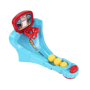 Mini tabletop basketball shooting game toy with 3 mini balls and launcher for kids