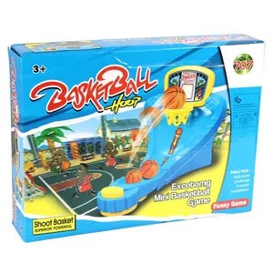 Mini tabletop basketball game for kids with blue packaging and shooting tracks